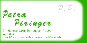 petra piringer business card